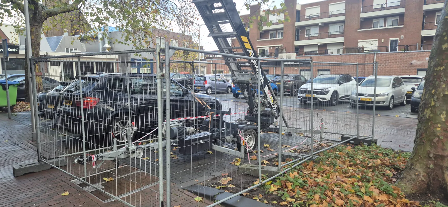 Pakvis-ladderlift opgesteld op een werklocatie